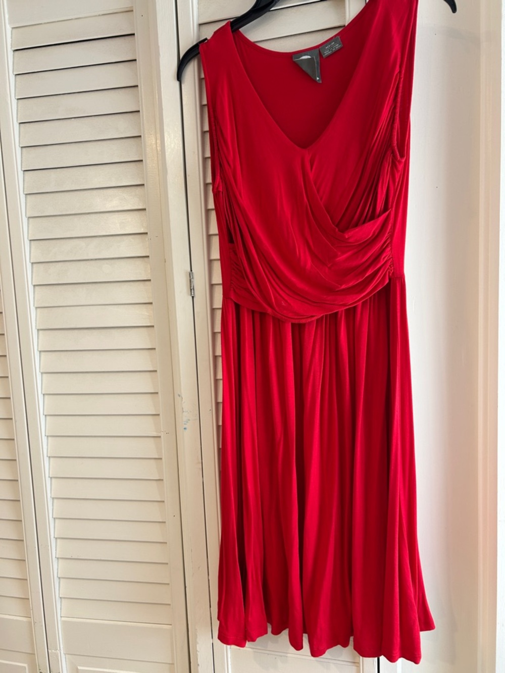 Anthropologie Girls from Savoy Red Draped V-Neck Women’s Dress